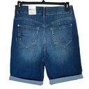 INC  SZ 16/33 Sculpting Fit Bermuda Jean Shorts Zip-Fly Whiskered Stretch No-Gap Photo 2