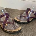 Ecco  Purple Print SlipOn Adjustable Strap Sandals Women’s Size 37 Photo 0