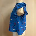 True Destiny Fliral Top Royal Blue with Red and White Flowers Key Hole Top sz XL Photo 3