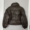 Oak + Fort  WOMEN’S VEGAN LEATHER PUFFER COAT IN TURKISH COFFEE SIZE XS Photo 3