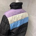 Popsugar  puffer coat black block stripe Medium NWT Photo 8