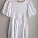 Lost + Wander  Mykonos Mini White Smoked Puff Sleeve Dress Size Medium Photo 1