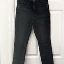 Gap  Denim Washed Black Vintage High Rise Slim Jeans Open Raw Ankle Hem 28 Short Photo 1