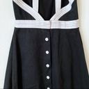 Maeve Anthropologie  Black and White Open Back Button Down Midi Dress Photo 4