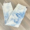 Gap  Tie Dye High Rise Raw Hem Cropped Boyfriend Jeans White Blue 10 Photo 0