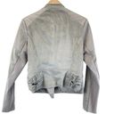 BCBGMAXAZRIA  Womens M Olympia Gray Faux Leather Moto Jacket Biker Classic Photo 1