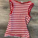 Bonkers Y2k vintage rainbow striped smocked red multicolor crop tank top small Photo 3