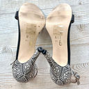 mix no. 6  Lina‎ Patterned Ankle Strap Dress Sandals | Black/Ivory 7.5 Photo 6