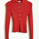 Vince  Orange Ribbed Collar Button Front Cardigan Sweater Women’s XXS NWT Photo 1