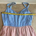 Cynthia Rowley  Dress Womens Size S Linen Blue Pink Yellow Colorblock Fit Flare Photo 9