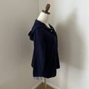 Nic & Zoe  Hoodie Women Medium Blue Lace Up Sweatshirt Cotton Blend Pullover EUC‎ Photo 3