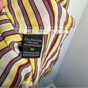 Timing  Faux Wrap Blouse Yellow Red Stripes Photo 11