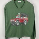 Grayson Threads Ford Bronco Christmas Green Crew Neck Long Sleeve Cropped Sweatshirt Size S Photo 0