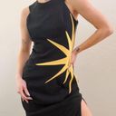 Joseph Ribkoff Vintage 1970's  Black Star Sleeveless Side Slit Maxi Gown Photo 2