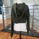 Naked Wardrobe French Terry Crop Hoodie In Olive Green Photo 1