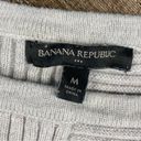 Banana Republic  Sweater Women Size Medium Gray Knit Ribbed Nylon Blend Crew Neck Photo 1