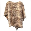 ee:some  Alligator Print Lightweight Short Sleeve Tie Front Wrap Top Brown Large Photo 3