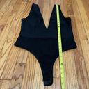 Herve Leger HERVÉ by Hervé Léger Black Plunging Knit Thong Bodysuit Size Large Photo 8