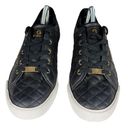 G by Guess Guess Backers Quilted Black And Gold Leather Sneakers Sz 9M VGUC Photo 2