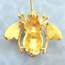 Joan Rivers NEW  Pave Crystal BEE PIN Brooch HEARTS Lots Of Love Black Enameled! Photo 3