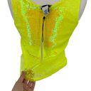 Rachel Zoe  Neon Yellow Sequin Scoop Neck Tank Top Size Small NWT Photo 8