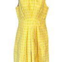 Tommy Hilfiger  Size 8 Yellow Geometric Brocade Inverted Pleated Dress Photo 0