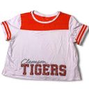 5th & Ocean NWOT Ladies’ XS Or Girls’ 10 Clemson Tigers Cropped Tee Top Glitter New Orange White Crop Top Photo 3