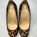 Christian Louboutin  Ron Ron Zeppa Leopard Luxor Pony Calf Hair Wedge Pumps Heels Photo 3