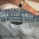 American Eagle Size 6 Hi-Rise Shortie Light Wash Distressed Crochet Pockets Photo 5