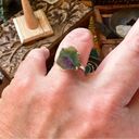 Ruby Natural  Zoisite Slice Sterling Silver Ring Photo 0