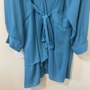 City Chic NEW  Shibara Wrap Longline Blouse Seafoam Blue Flowy Plus Sz 24 2XL Photo 3