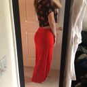 Uk2la DARK ORANGE MAXI SKIRT HIGH LOW SIZE SMALL Photo 2