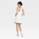 All In Motion Women's High-Neck Wrap Active Dress -  White L Photo 1