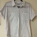 Orvis  Easy Printed Short-Sleeved Camp Shirt Blue Stripe 100% cotton L Photo 8