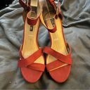 Parker & Sky  red wedge heels cross cross open toe size 9 Photo 1