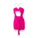 Source Unknown Hollow Out Ruffle Sexy Mini Dress Women Robe Summer Backless Bodycon Pink Med Photo 3