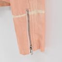 Skinny Girl New  Jeans Jacket Womens Size M Pink White Tie Dye Faux Leather Moto Photo 7