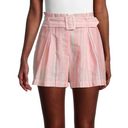 Parker  Carlo Striped Pink & White Paperbag High Rise Shorts Size 6 Photo 0