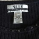 Nine & Co. Black Ribbed Sequin Detail Christmas Holiday Sweater Photo 3