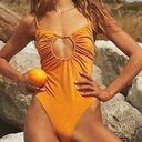 Free People  Bec + Bridge Kaleidoscope One-Piece in Orange Size 8 NWOT $190 Photo 0