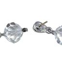 Swavorski Swarovski Rhinestone Earrings Silver Tone Pave and Clear Crystal Bead Dangle Photo 2