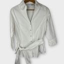 Harvé Benard Harve Benard Womens size Small Button Collared Tie 3/4 Sleeve Blouse Top White Photo 0