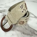 J.Jill  Suede Embroidered Taupe Bohemian Leather Belt Size Small Photo 0