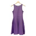 Pact  Organic Cotton Fit & Flare Sleeveless Mini Dress in Purple Plum Size Medium Photo 6