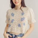 ZARA Crochet Floral Blouse Photo 2