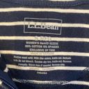 L.L. Bean Navy Blue & White Striped Partial Zip Sweatshirt EUC Sz Sm Cotton Photo 4