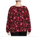 Terra & Sky  Plus Size Peasant Floral Blouse Top 3X Photo 1