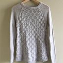 Dress Barn  Gray Silver Sweater Metallic Crewneck Top Women’s Size S Knit Pullover Photo 0