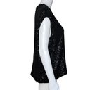 Calvin Klein  Shirt Women Large Black Allover Sequin Party Cocktail Holiday Party Photo 1