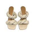 Twisted Flattered x Revolve River  Leather Heeled Sandals in Cream Photo 9